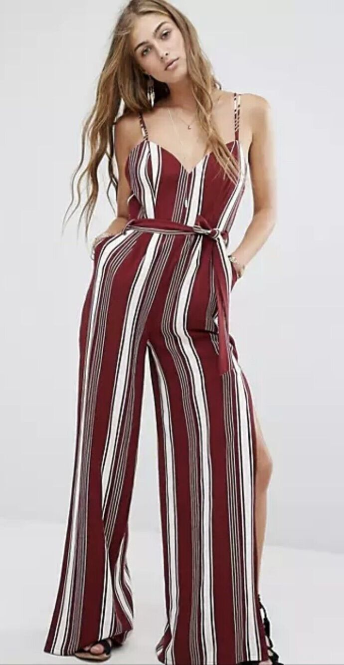 Lovers + Friends Women’s Size S Charisma Striped Cami Jumpsuit Boho Feminine